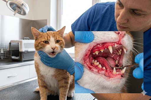 Gingivostomatitis – eine schmerzhafte Entzündung von Zahnfleisch und Mundschleimhaut, die oft mit Rötungen, Schwellungen und kleinen Bläschen einhergeht.