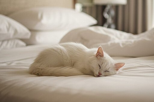 Symbolbild - Katze auf dem Bett